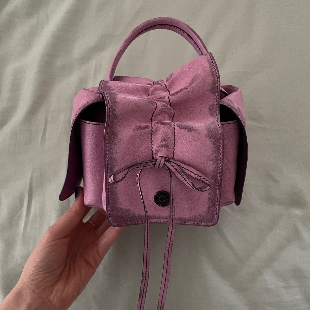 Acne Studios leather bow bag with pockets